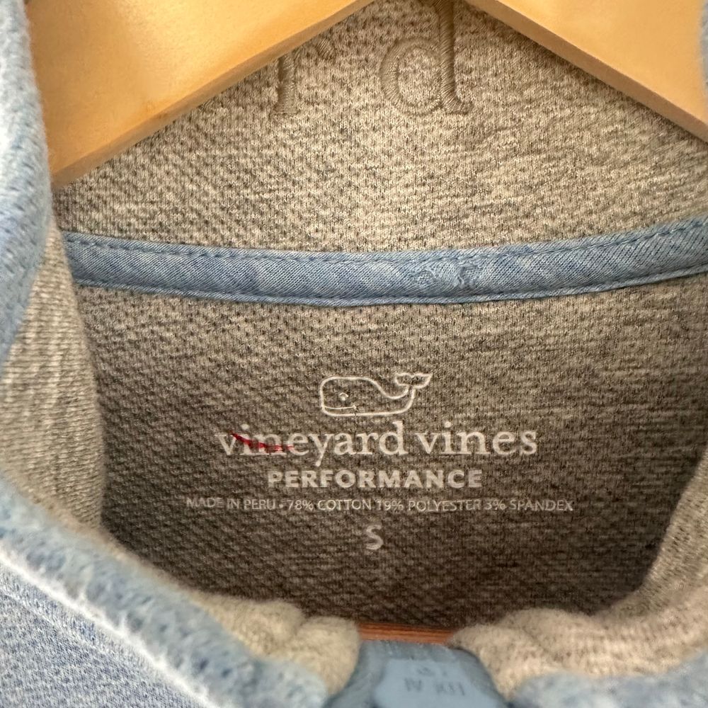 Vineyard Vines Performance Men's Size Small 1/4 Zip Pullover Blue Long Sleeve - Picture 6 of 8